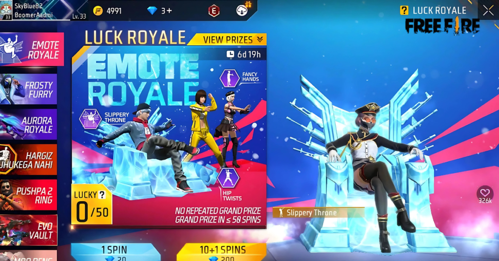 Free Fire Emote Royale Event 2025