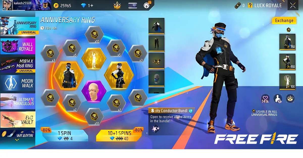 Free Fire 8th Anniversary Ring Event 2025: